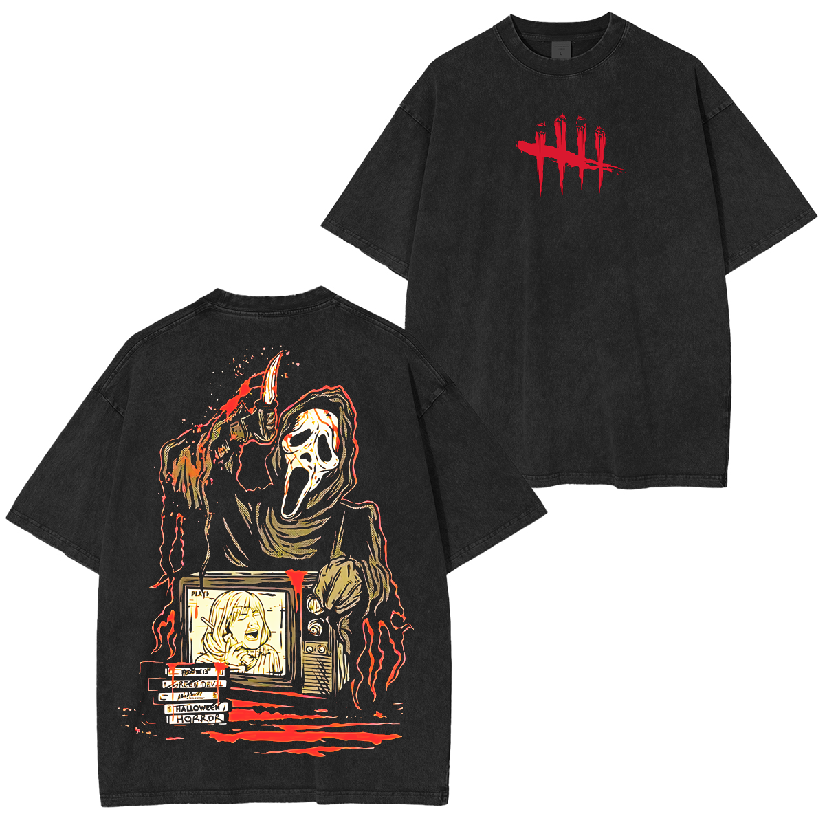 Ghost Face Dead by Daylight Horror Unisex Washed T-Shirt
