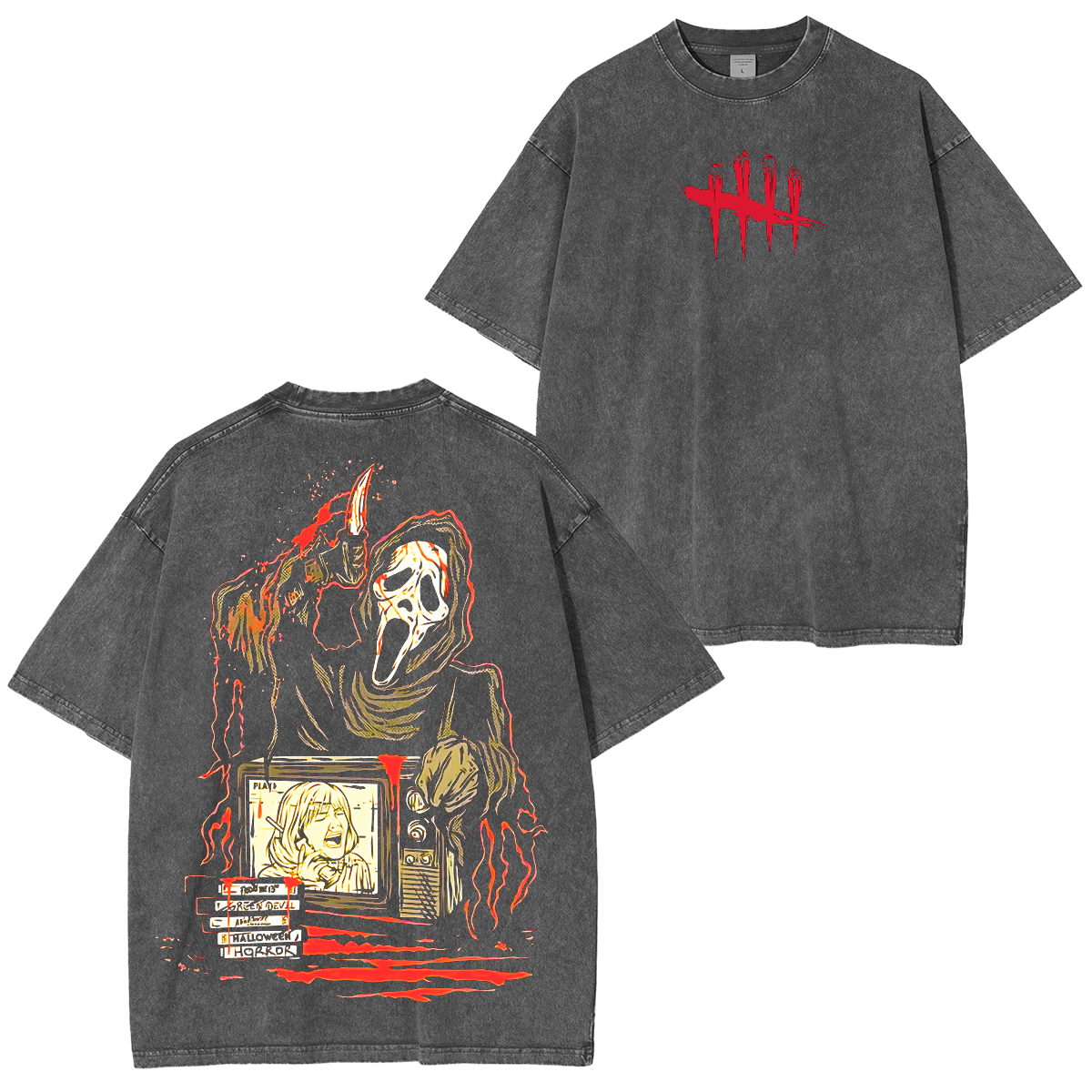Ghost Face Dead by Daylight Horror Unisex Washed T-Shirt