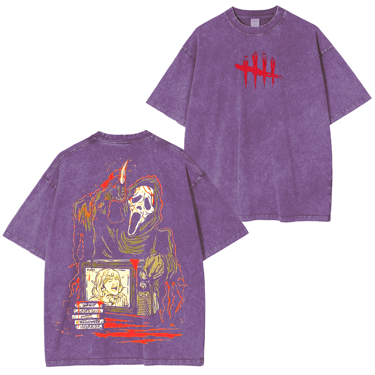 Ghost Face Dead by Daylight Horror Unisex Washed T-Shirt