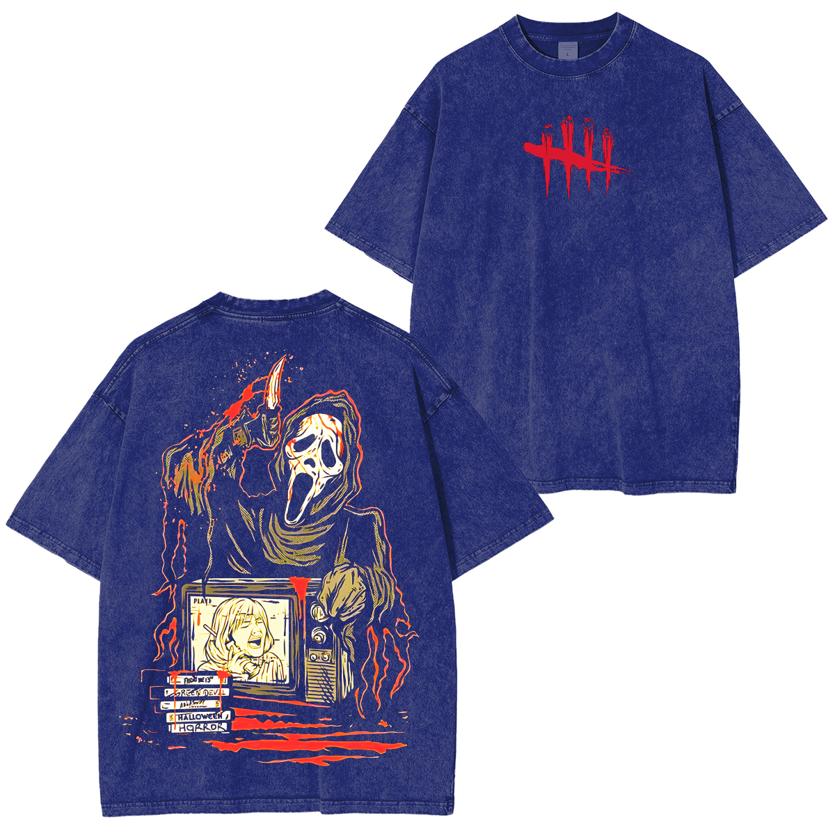 Ghost Face Dead by Daylight Horror Unisex Washed T-Shirt