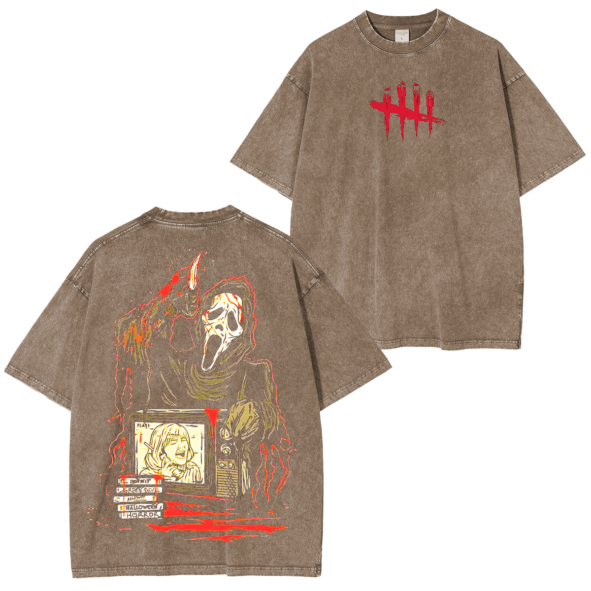 Ghost Face Dead by Daylight Horror Unisex Washed T-Shirt
