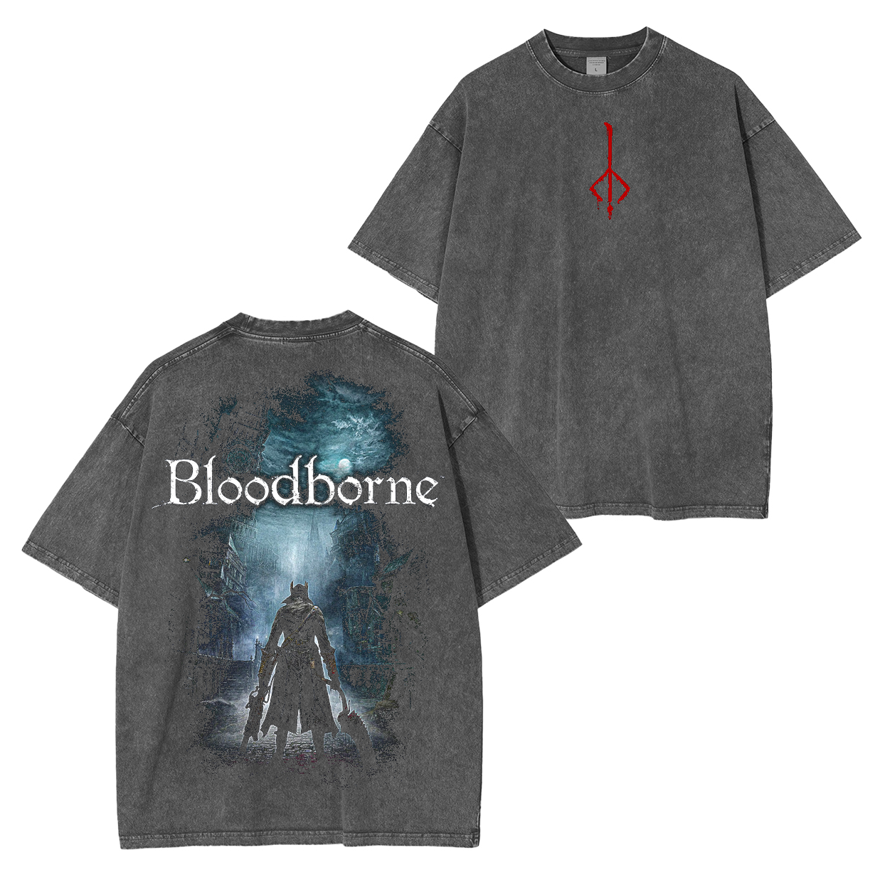 Retro-Style Bloodborne Cover Dark Souls Washed Unisex T-Shirt