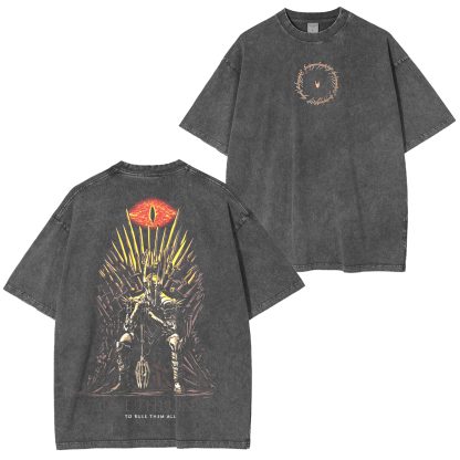 One Throne to rule them all,Lord of the Rings Washed Unisex T-Shirt
