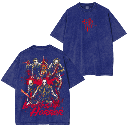 Scary Cartoon Dead By Delight Unisex Washed T-Shirt