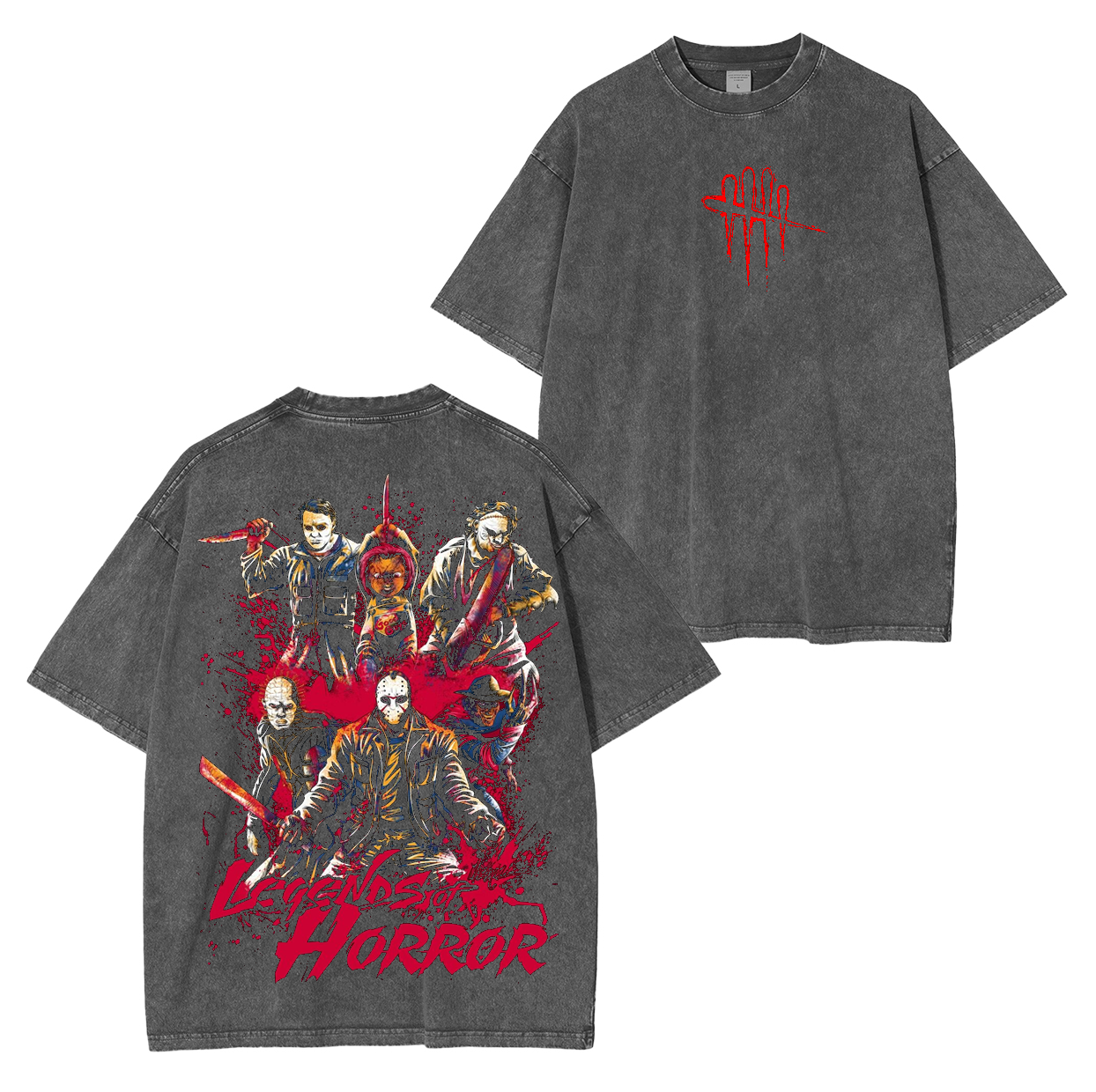 Scary Cartoon Dead By Delight Unisex Washed T-Shirt