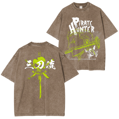 Roronoa Zoro, One Piece  Anime Unisex Washed T-Shirt