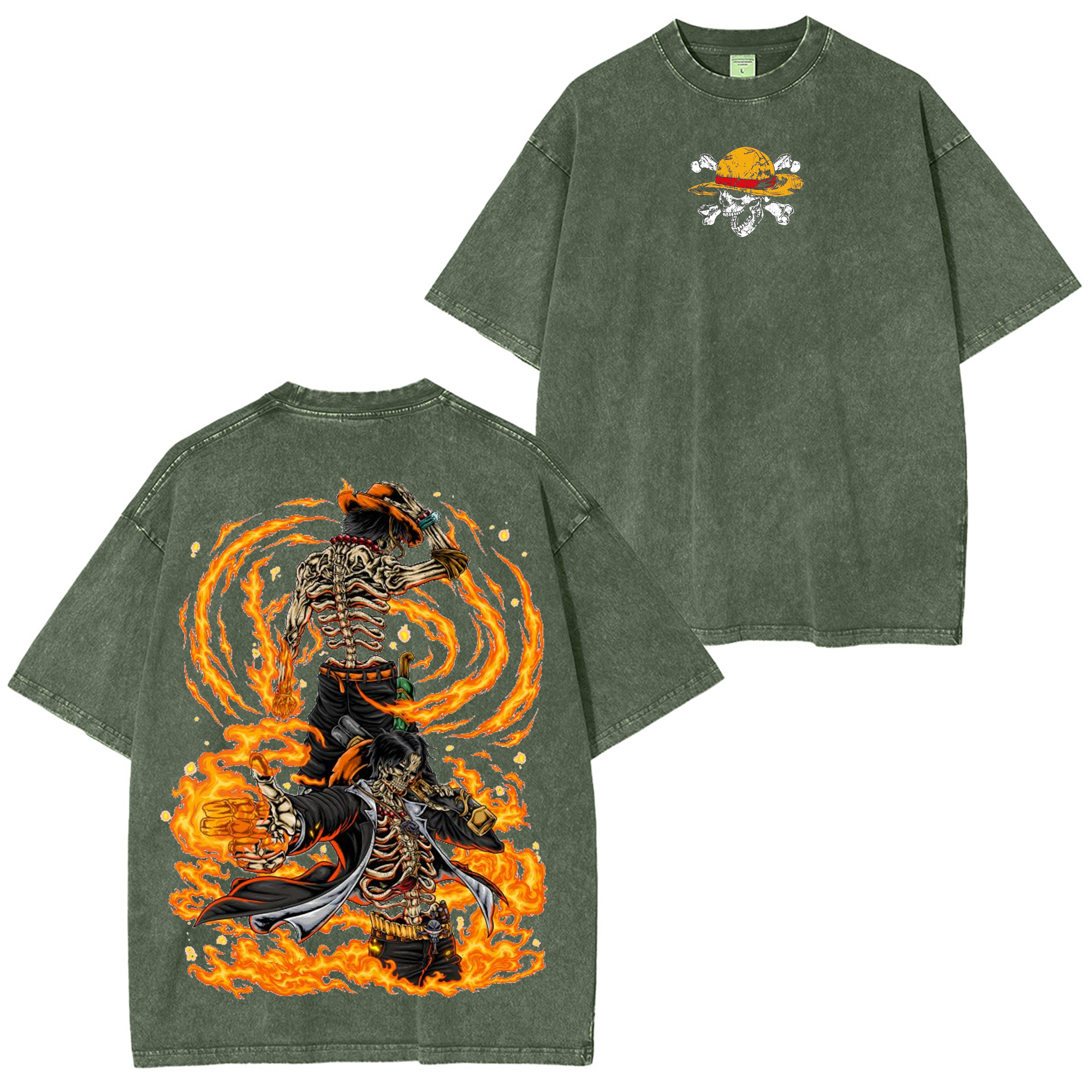 One Piece Anime Unisex Washed T-Shirt