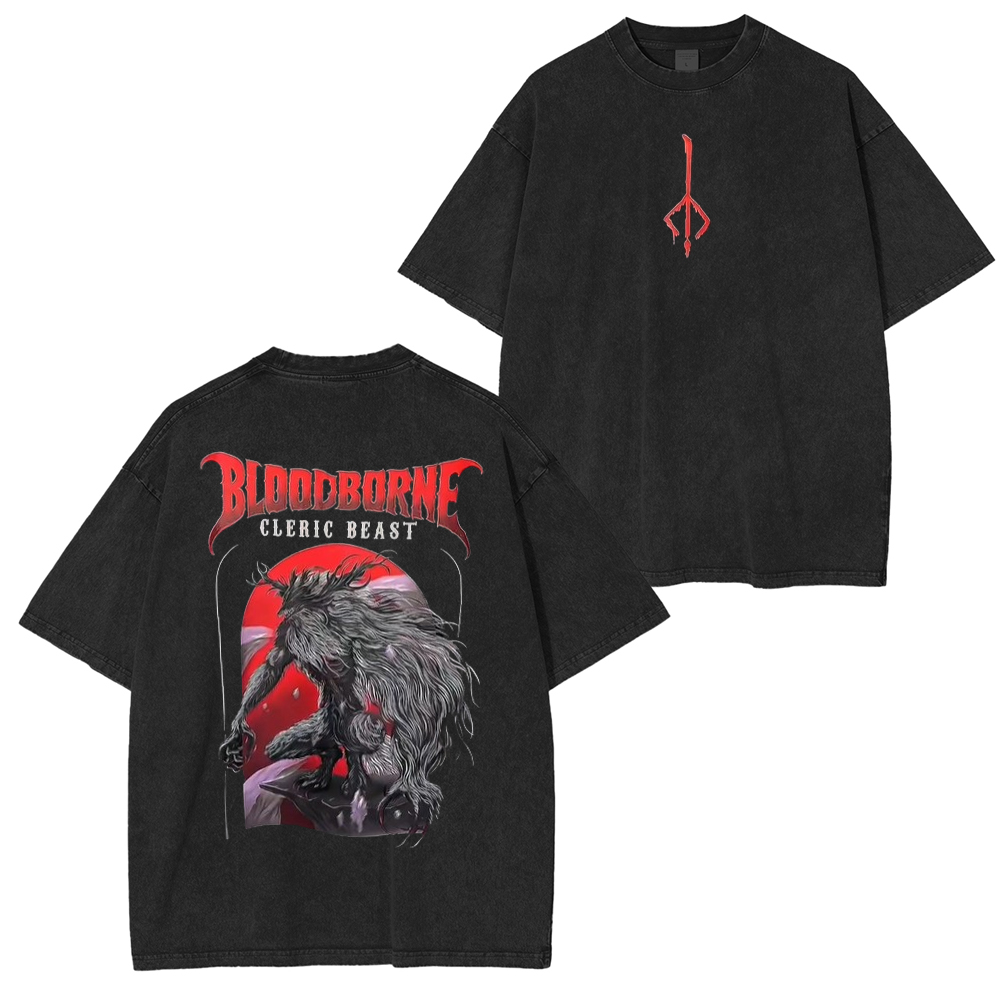 Bloodborne Cleric Beast Graphic Unisex Washed T-Shirt