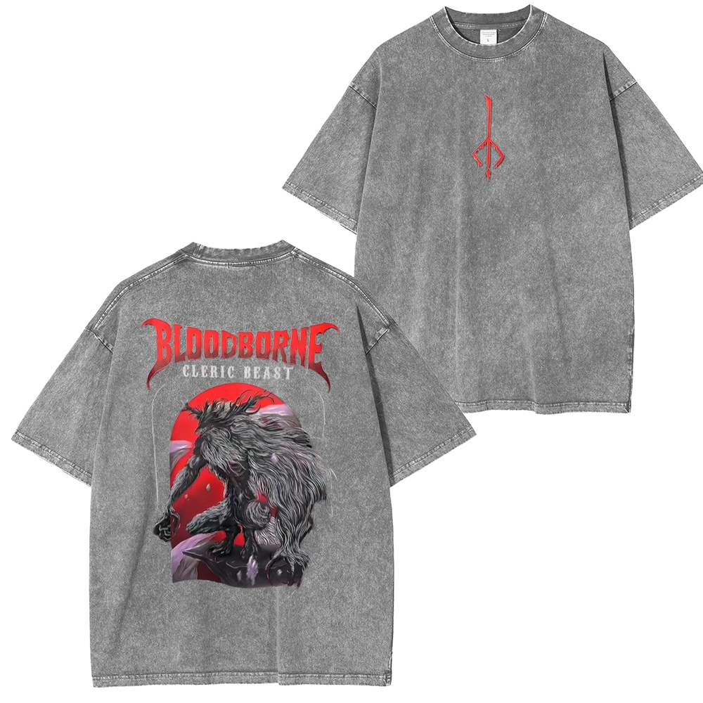 Bloodborne Cleric Beast Graphic Unisex Washed T-Shirt