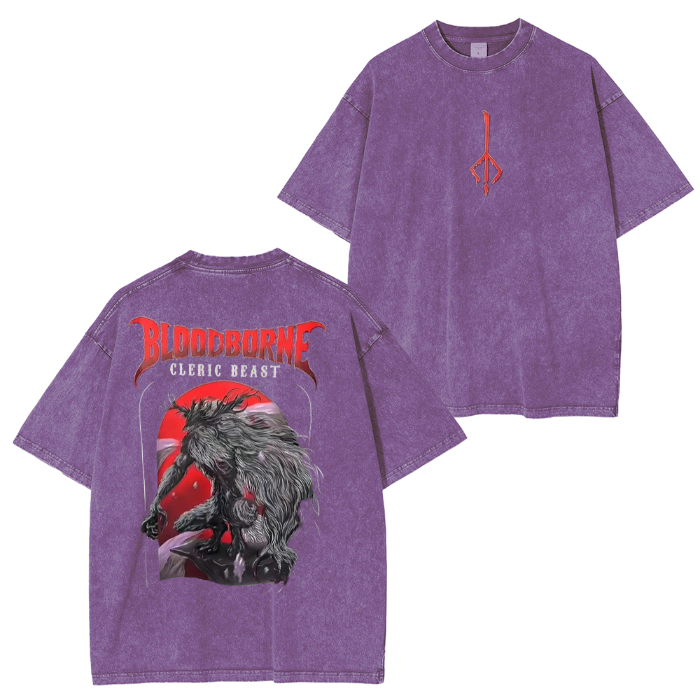Bloodborne Cleric Beast Graphic Unisex Washed T-Shirt