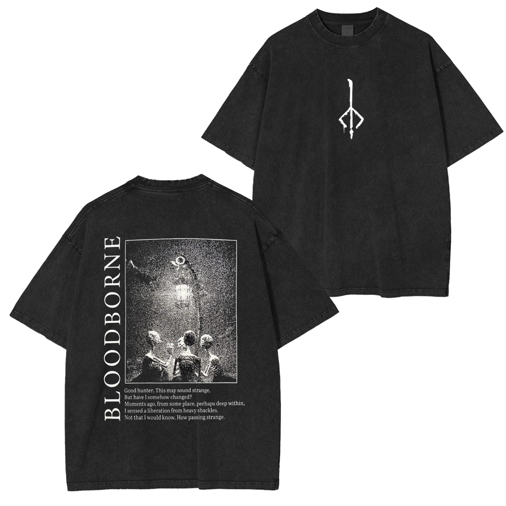 Bloodborne - Hunter and Lamp Messengers Unisex Washed T-Shirt
