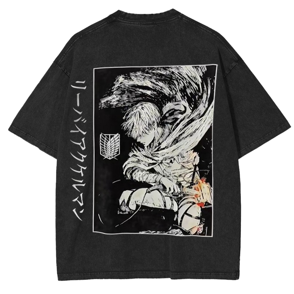 Levi Ackerman Attack on Titan Merch Unisex Washed T-Shirt