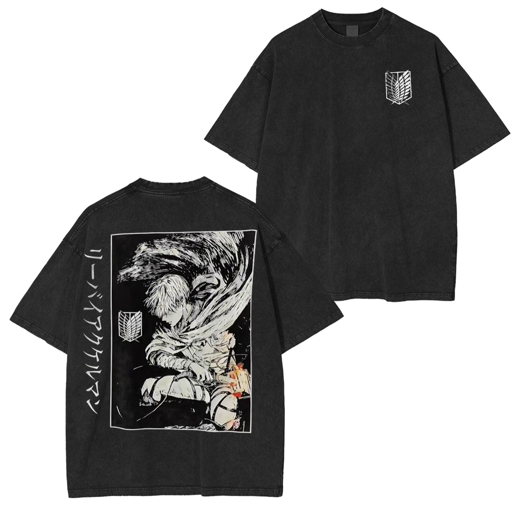 Levi Ackerman Attack on Titan Merch Unisex Washed T-Shirt