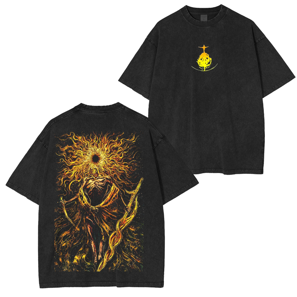 Portgas D. Ace x One Piece Anime Double Printed Vintage Unisex Washed