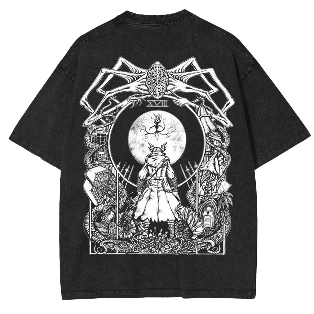 Hunter x Bloodborne Game Double Printed Washed T-Shirt
