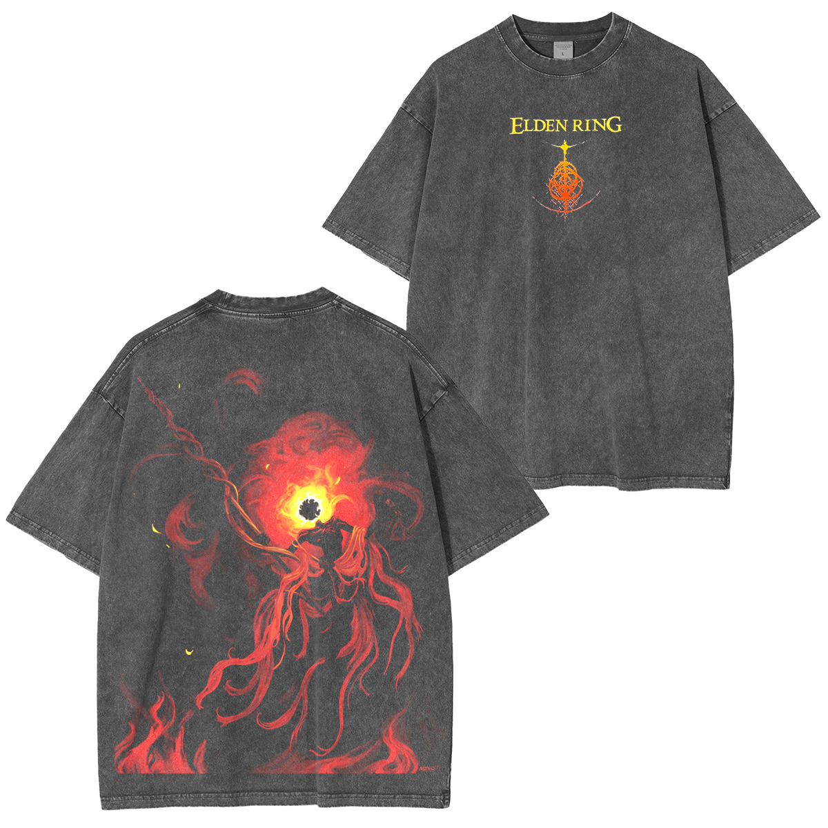 Midra The Frenzied Lord,Elden Ring  Unisex Washed T-Shirt