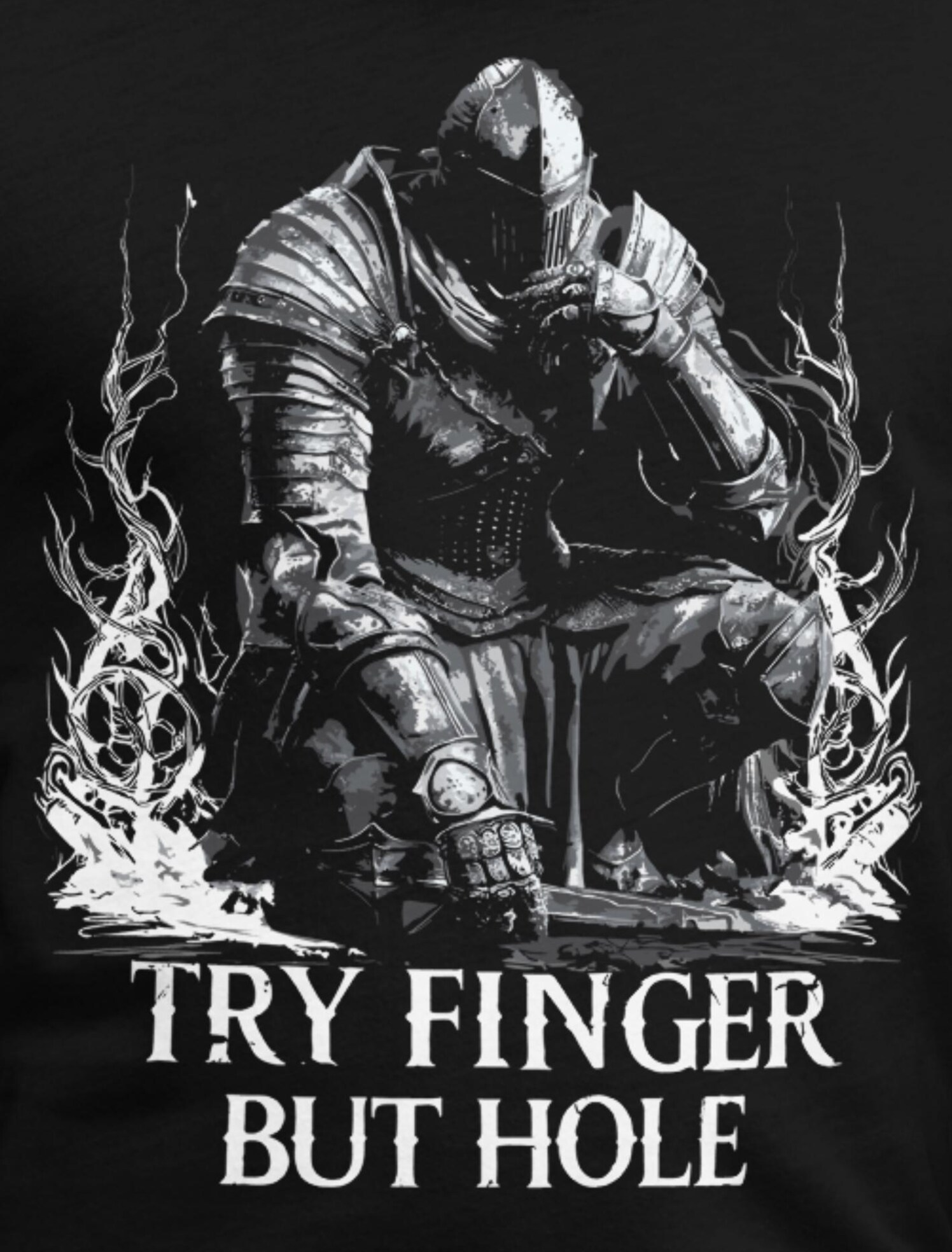 Try Finger But Hole Washed T-Shirt