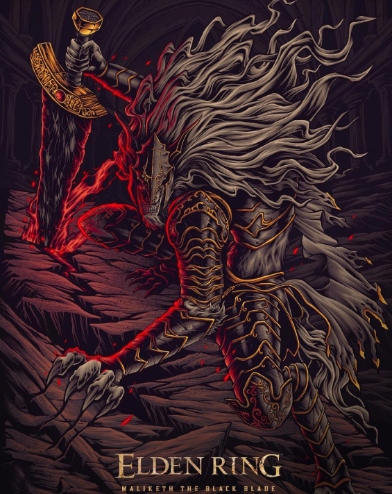 Elden Ring Maliketh The Black Blade Washed T-Shirt