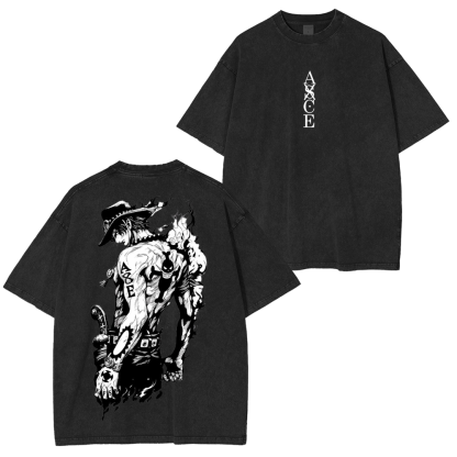 Retro Heavy Portgas D. Ace Unisex Washed T-Shirt