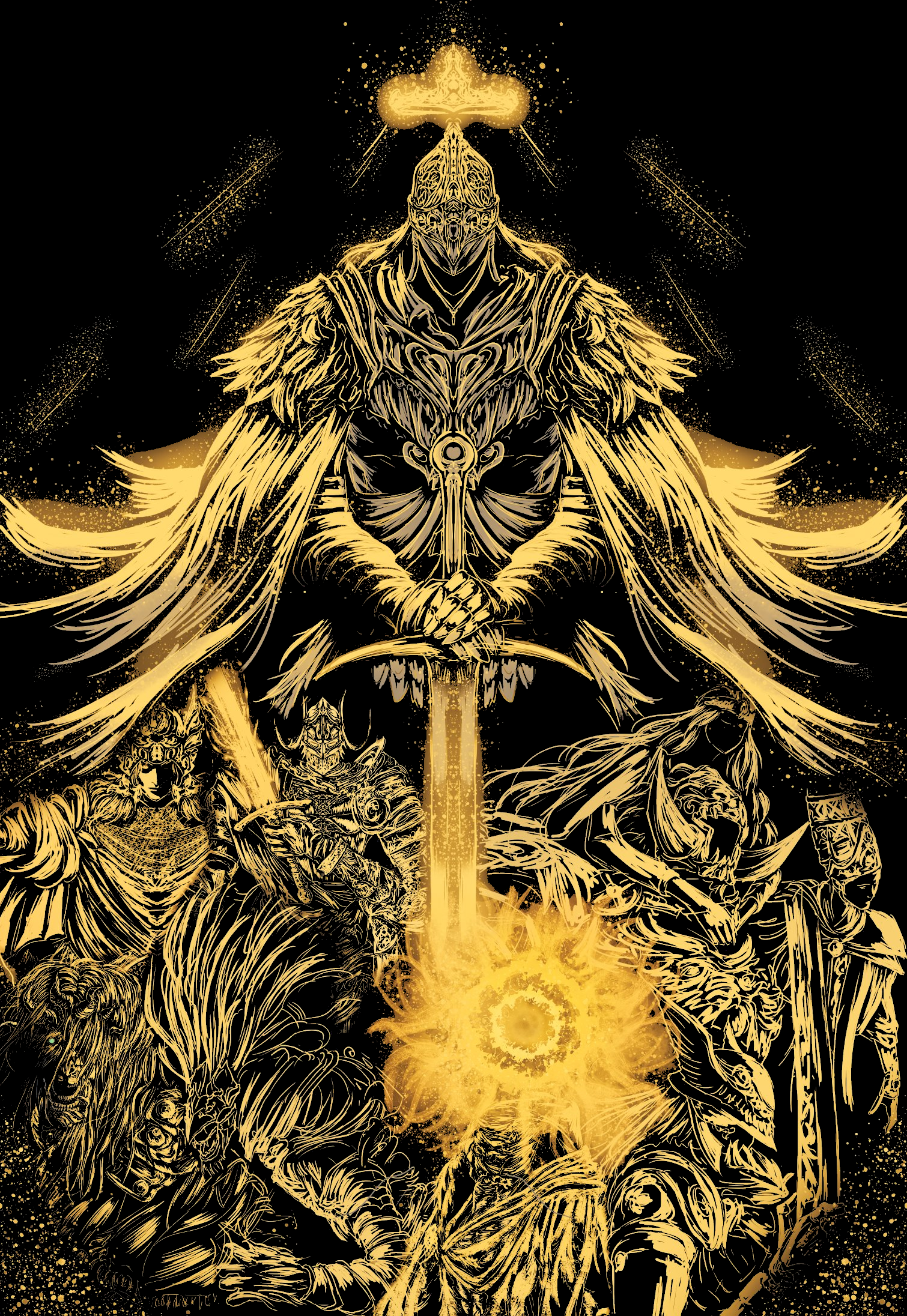 Rise as Elden Lord Unisex Washed T-Shirt