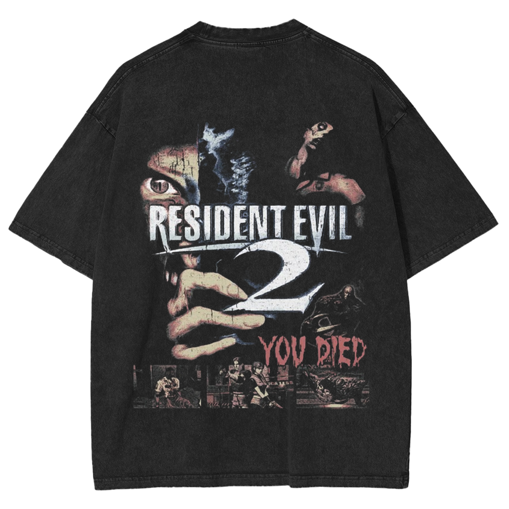 Resident Evil 2 You Died Game Capcom Washed Unisex T-Shirt