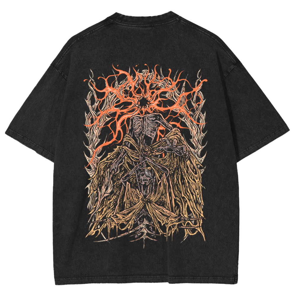 Drippy Souls Midra Lord of Frenzied Flame Double-Sided Washed Unisex T-Shirt