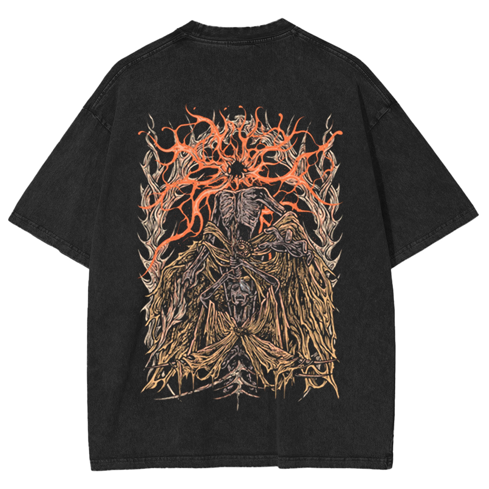 Drippy Souls Midra Lord of Frenzied Flame Double-Sided Washed Unisex T-Shirt
