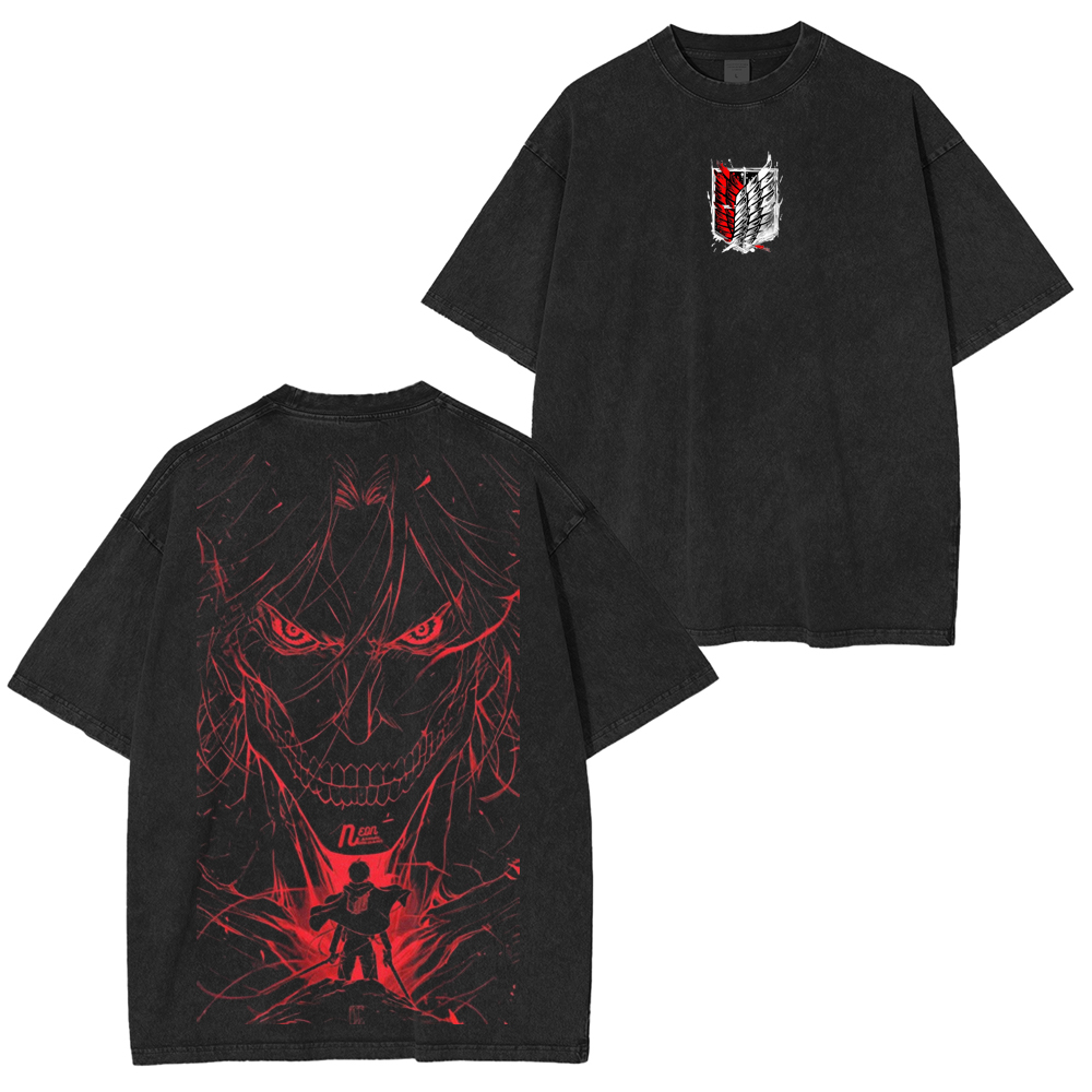  Attack on Titan Eren Yeager Washed Oversize T-Shirt /Sweatshirt/Hoodie