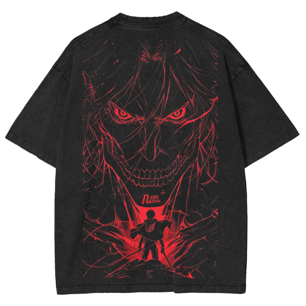  Attack on Titan Eren Yeager Washed Oversize T-Shirt /Sweatshirt/Hoodie