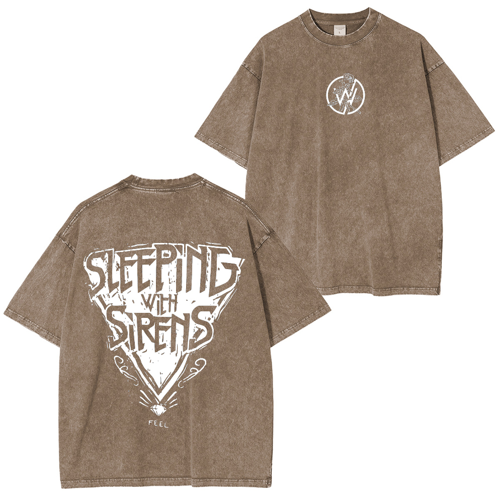 Sleeping With Sirens Feel Vintage Rock Band Washed Unisex T-Shirt