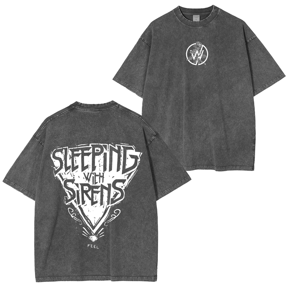 Sleeping With Sirens Feel Vintage Rock Band Washed Unisex T-Shirt