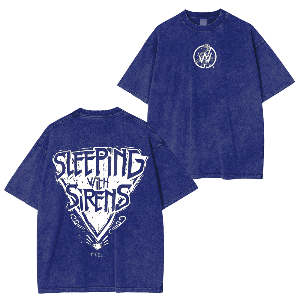 Sleeping With Sirens Feel Vintage Rock Band Washed Unisex T-Shirt