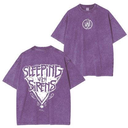Sleeping With Sirens Feel Vintage Rock Band Washed Unisex T-Shirt