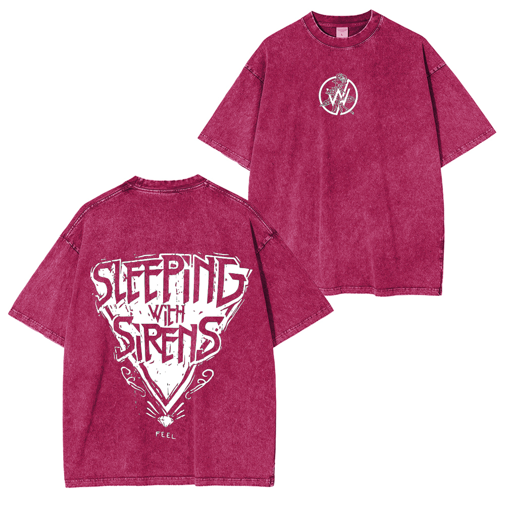 Sleeping With Sirens Feel Vintage Rock Band Washed Unisex T-Shirt