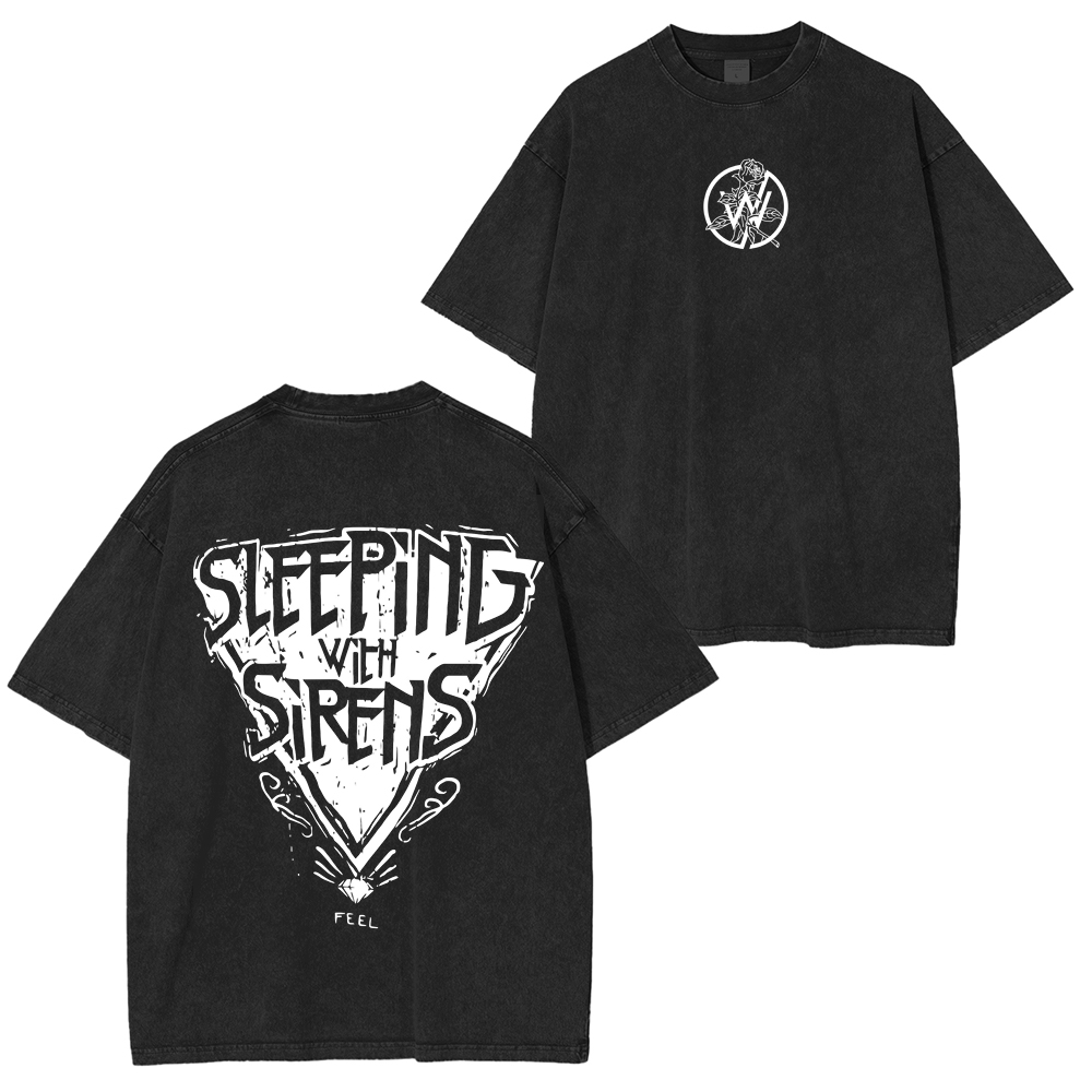 Sleeping With Sirens Feel Vintage Rock Band Washed Unisex T-Shirt