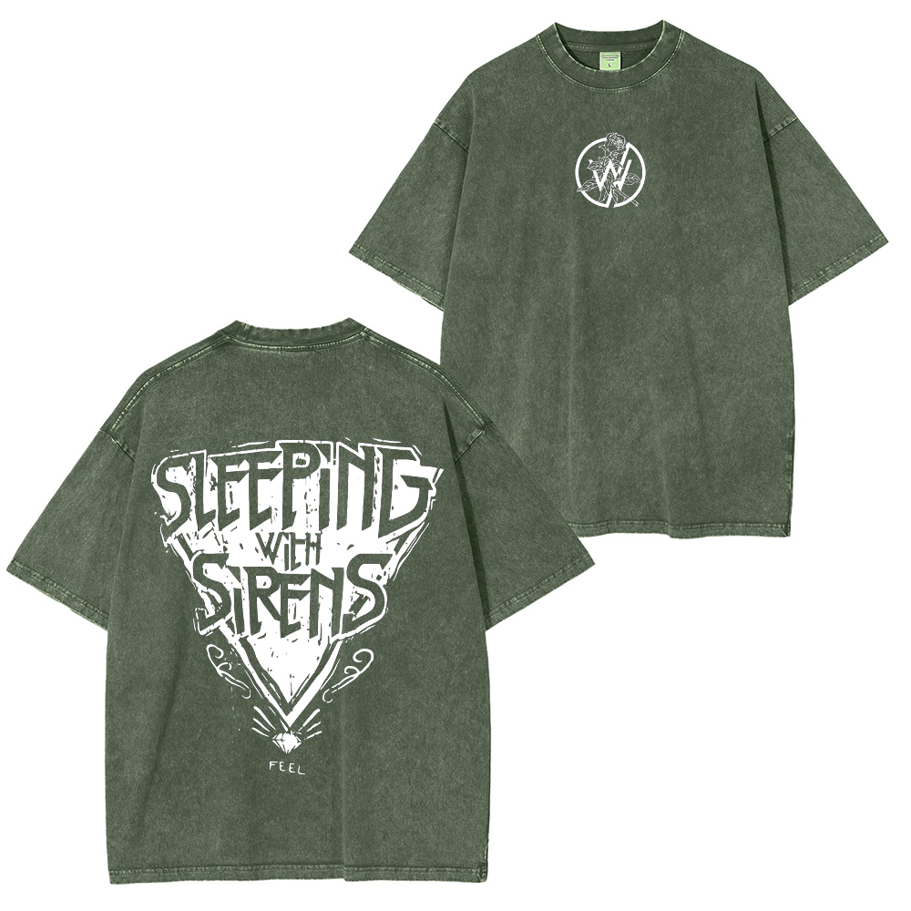 Sleeping With Sirens Feel Vintage Rock Band Washed Unisex T-Shirt
