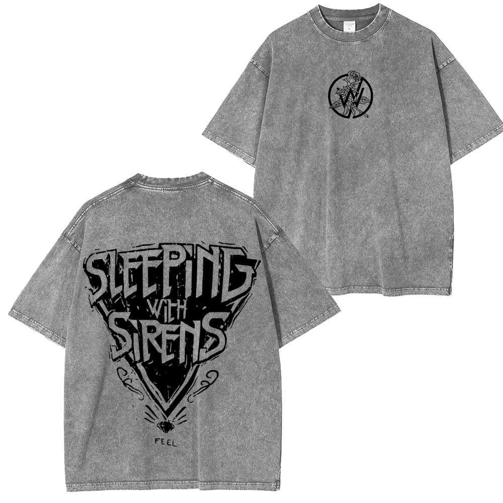 Sleeping With Sirens Feel Vintage Rock Band Washed Unisex T-Shirt