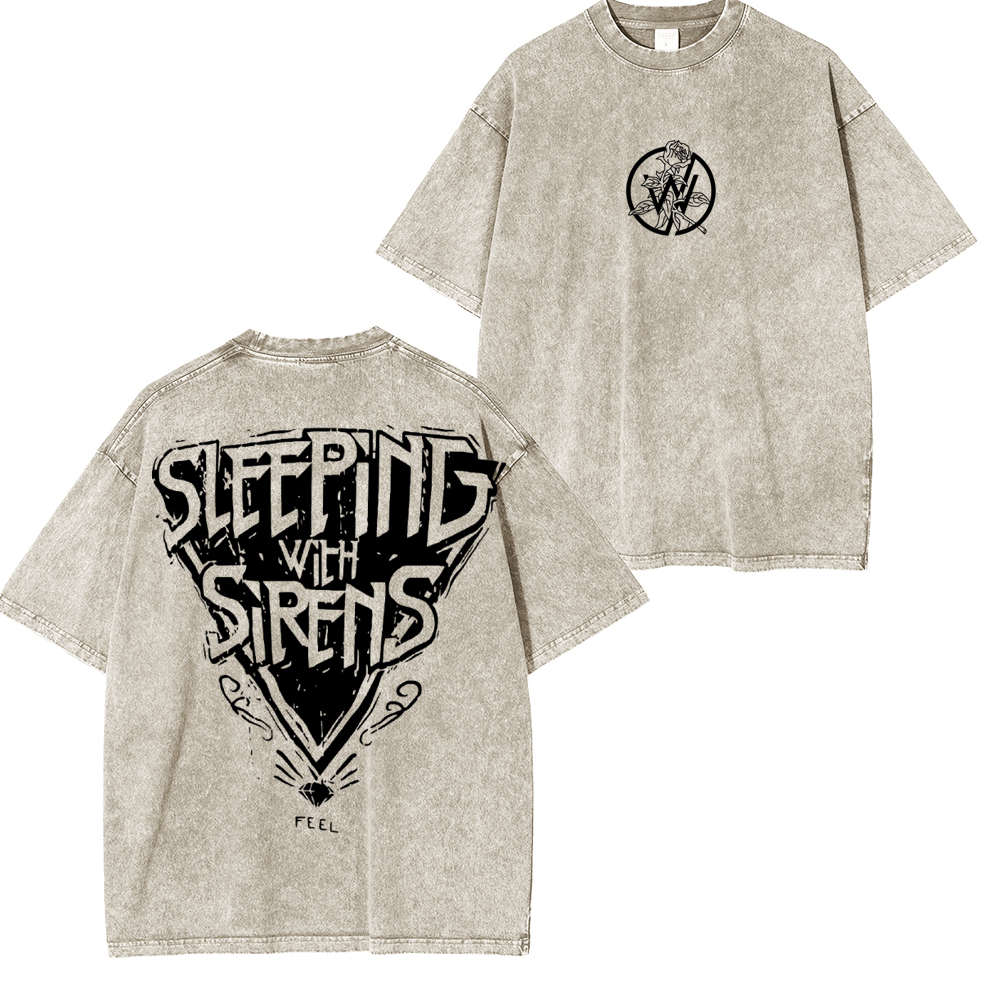 Sleeping With Sirens Feel Vintage Rock Band Washed Unisex T-Shirt