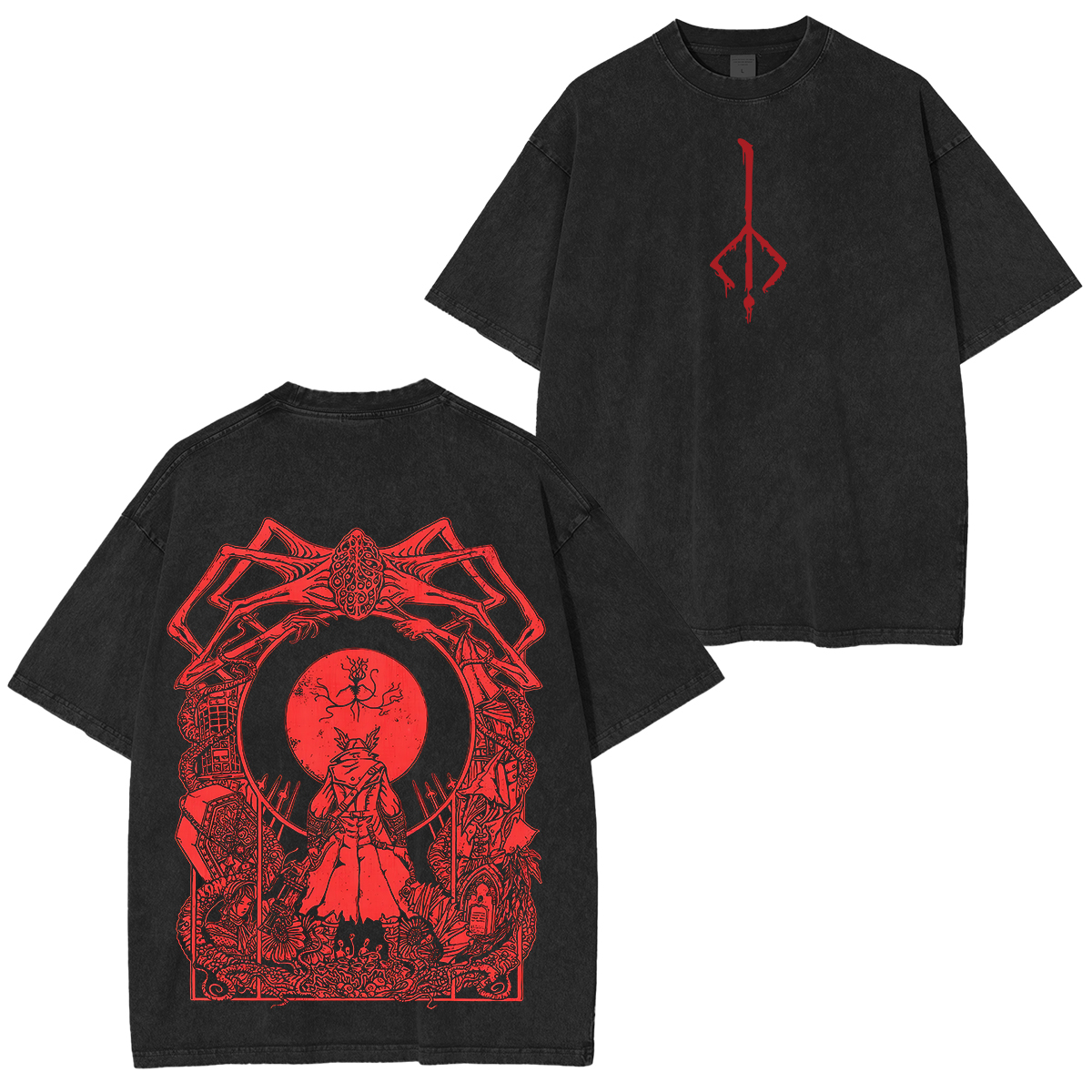 Bloodborne Blood Moon Washed Unisex T-Shirt