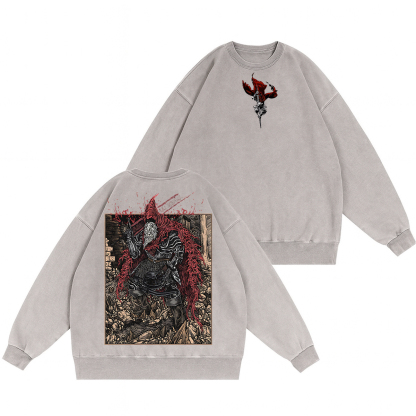 Dark Souls Slave Knight Gael Grim Unisex Washed Crewneck Sweatshirt