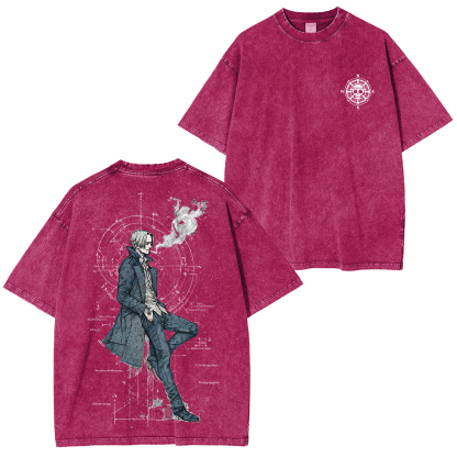 Sanji One Piece Unisex Washed T-Shirt