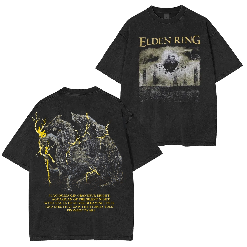 Elden Ring "Dragonlord Placidussax"  Unisex Washed T-Shirt