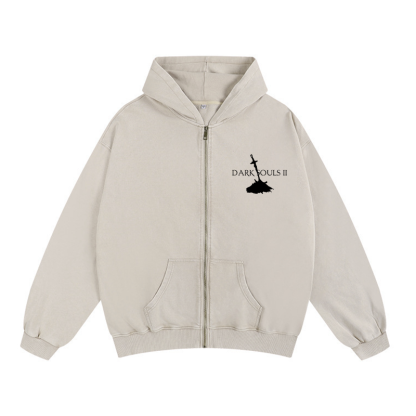 Dark Souls Unisex Washed Zip Up Hoodie