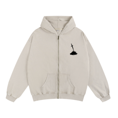 Dark Soul v2 Unisex Washed Zip Up Hoodie