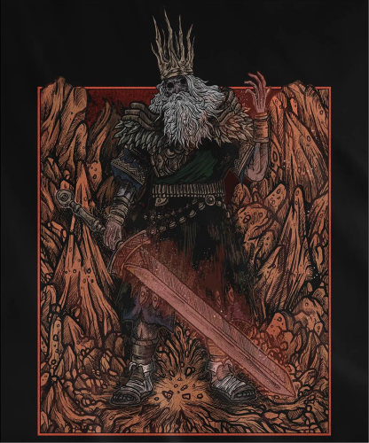 Dark Souls Gwyn Lord of Cinder Grim Hooded  T-Shirt/ Crewneck Sweatshirt/Hoodie