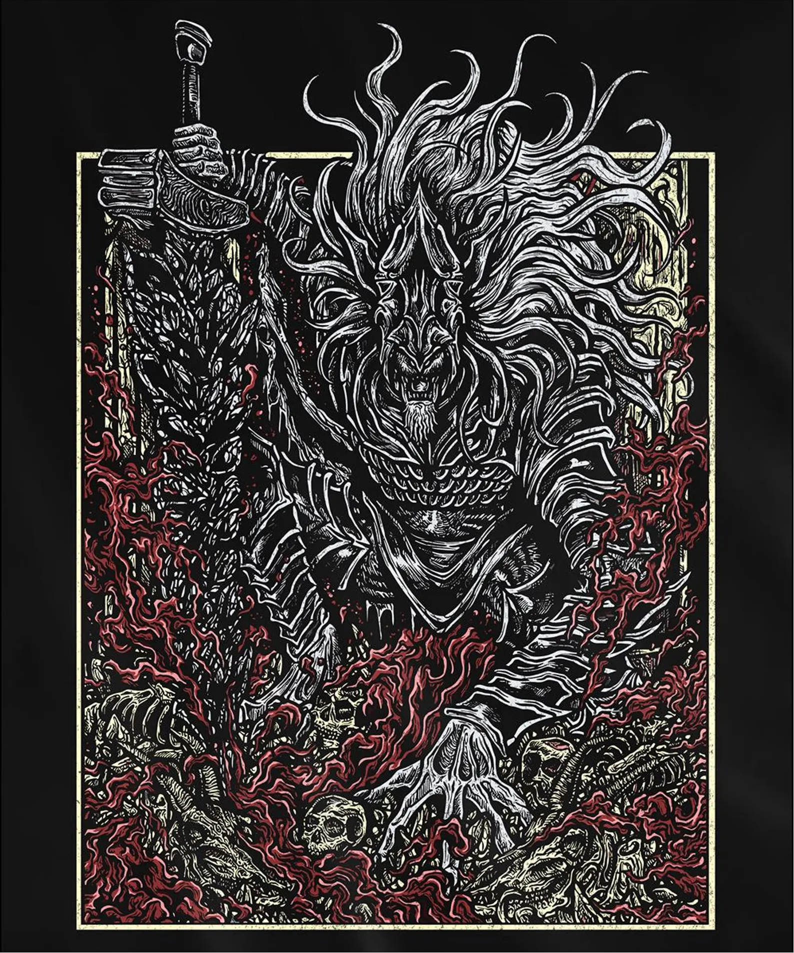 Elden Ring Maliketh Black Blade Grim Hooded  T-Shirt/ Crewneck Sweatshirt/Hoodie