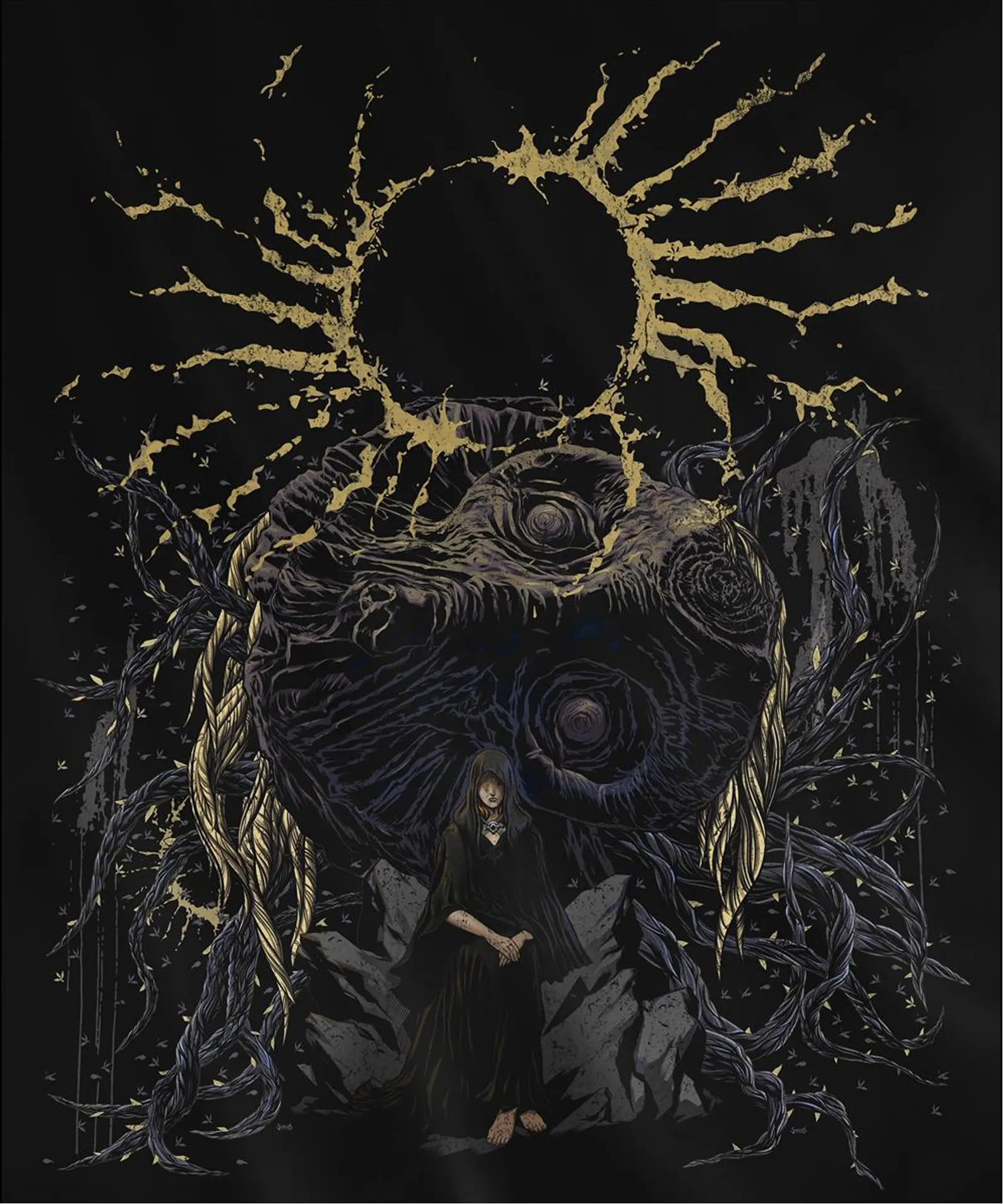 Elden Ring Godwyn Death Blight Hooded  T-Shirt/ Crewneck Sweatshirt/Hoodie