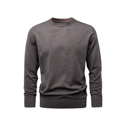Men’s Wool Crewneck Sweater – Fall Winter Solid Knit Pullover, Soft Minimalist Base Layer in Relaxed Fit
