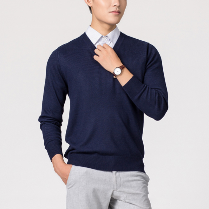 Men's V-Neck Sweater, Casual Knit Pullover, Fall Winter Pullover for Layering, Soft Comfortable for Daily Wear