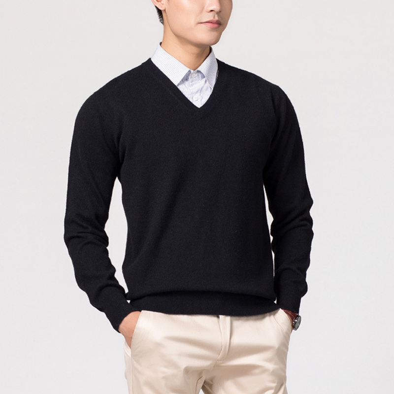 Men's V-Neck Sweater, Casual Knit Pullover, Fall Winter Pullover for Layering, Soft Comfortable for Daily Wear